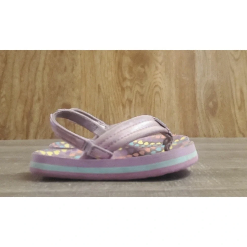 Reef‎ Little Ahi Flip Flop Sandals Toddler Size 7 Purple Hearts